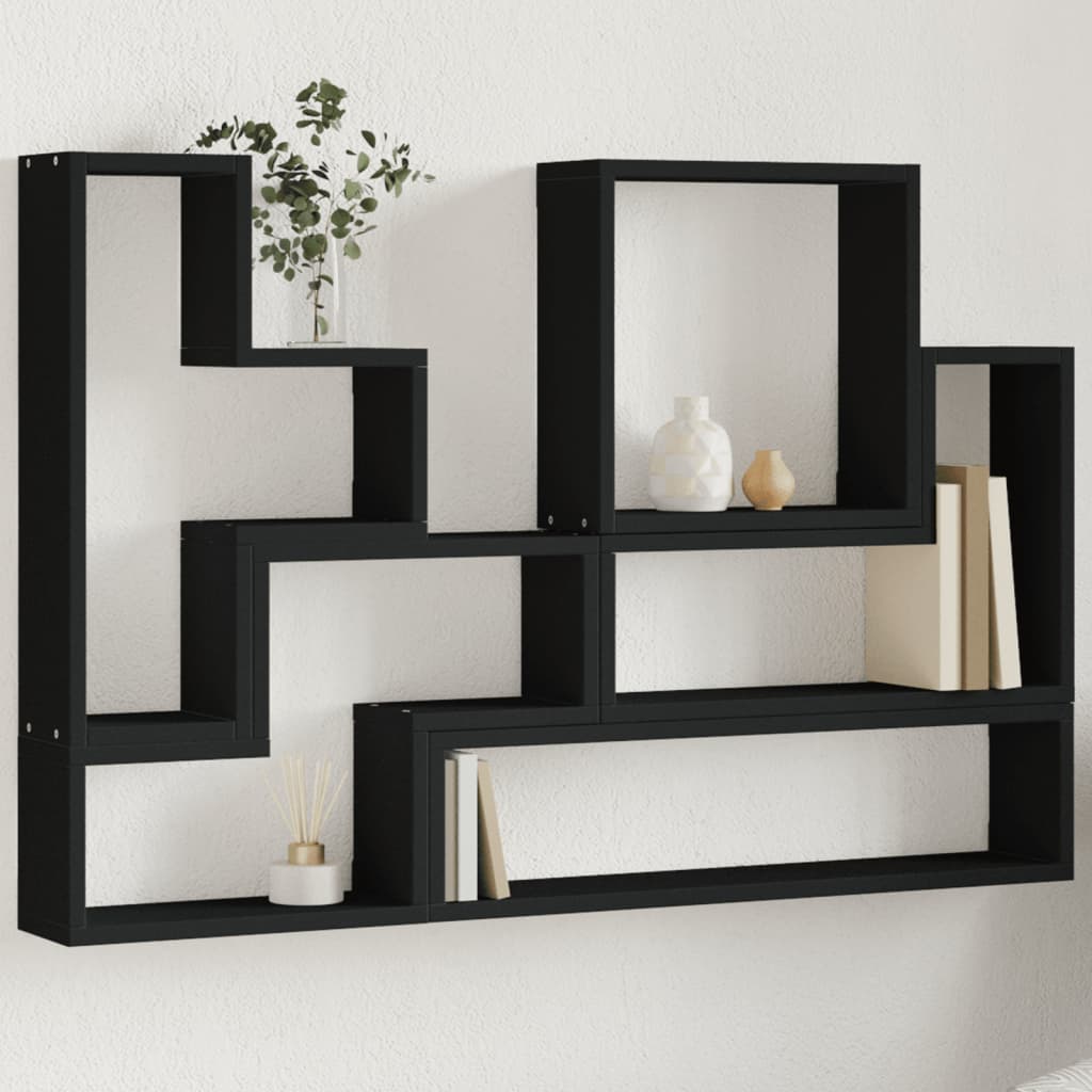 vidaXL Wandregal Schwarz 96x12x64 cm Holzwerkstoff