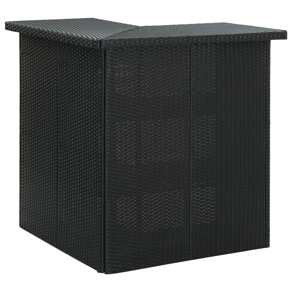 vidaXL Eck-Bartisch Schwarz 100x50x105 cm Poly Rattan