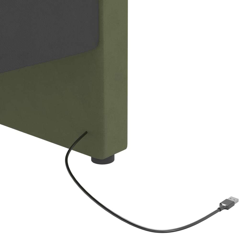 vidaXL Tagesbett mit Matratze USB Dunkelgrün Samt 90x200 cm