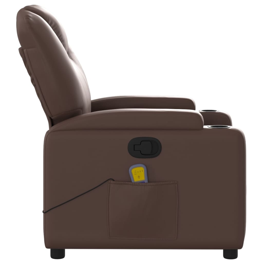 vidaXL Massagesessel Braun Kunstleder