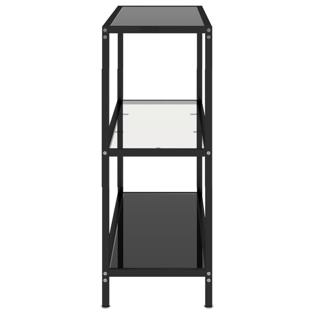 vidaXL Regal Transparent und Schwarz 100x36x90 cm Gehärtetes Glas