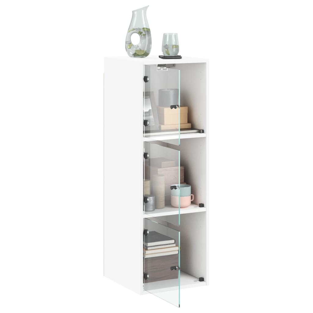 vidaXL Wandschrank mit Glastüren Weiß 35x37x100 cm