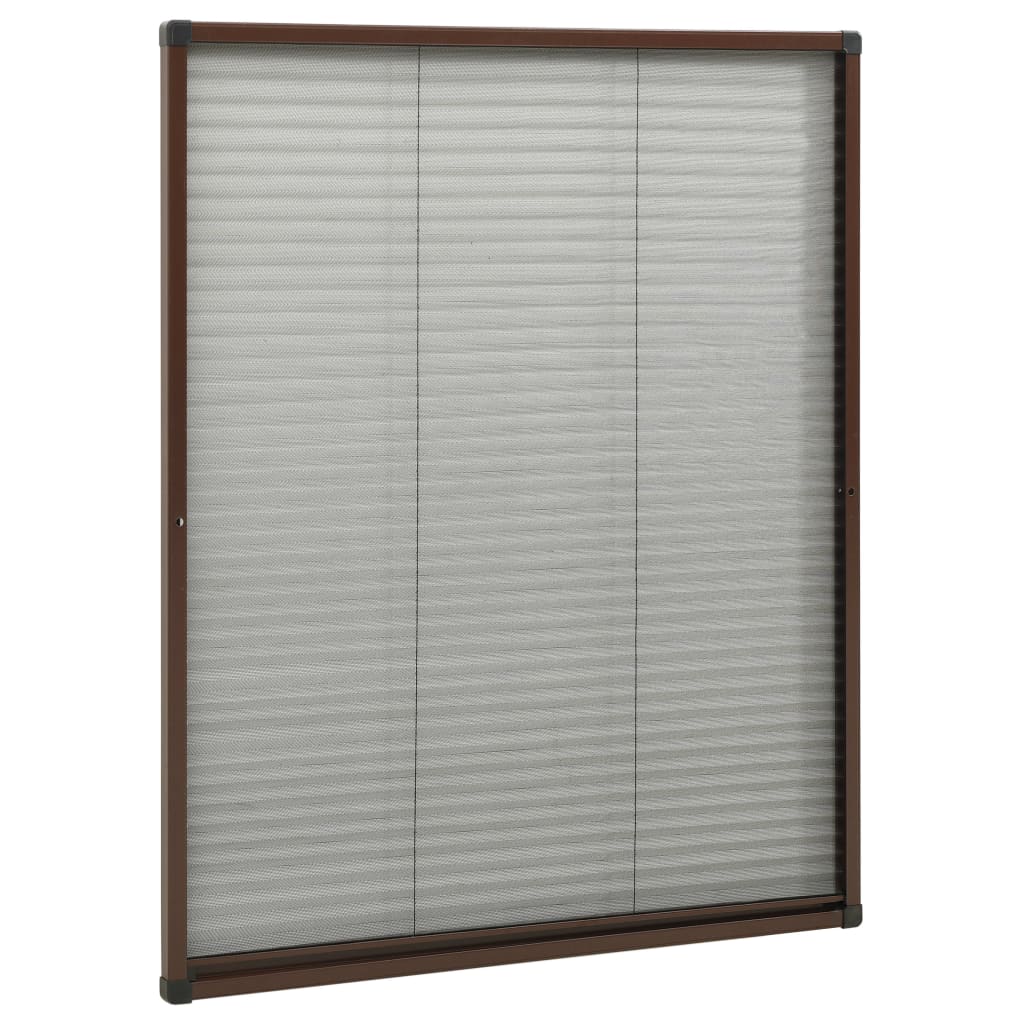 vidaXL Insektenschutz-Plissee für Fenster Aluminium Braun 60x80 cm