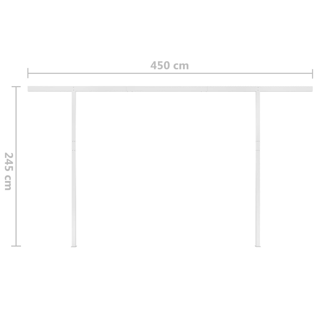vidaXL Markise Automatisch Einziehbar mit Pfosten 4,5x3 m Creme