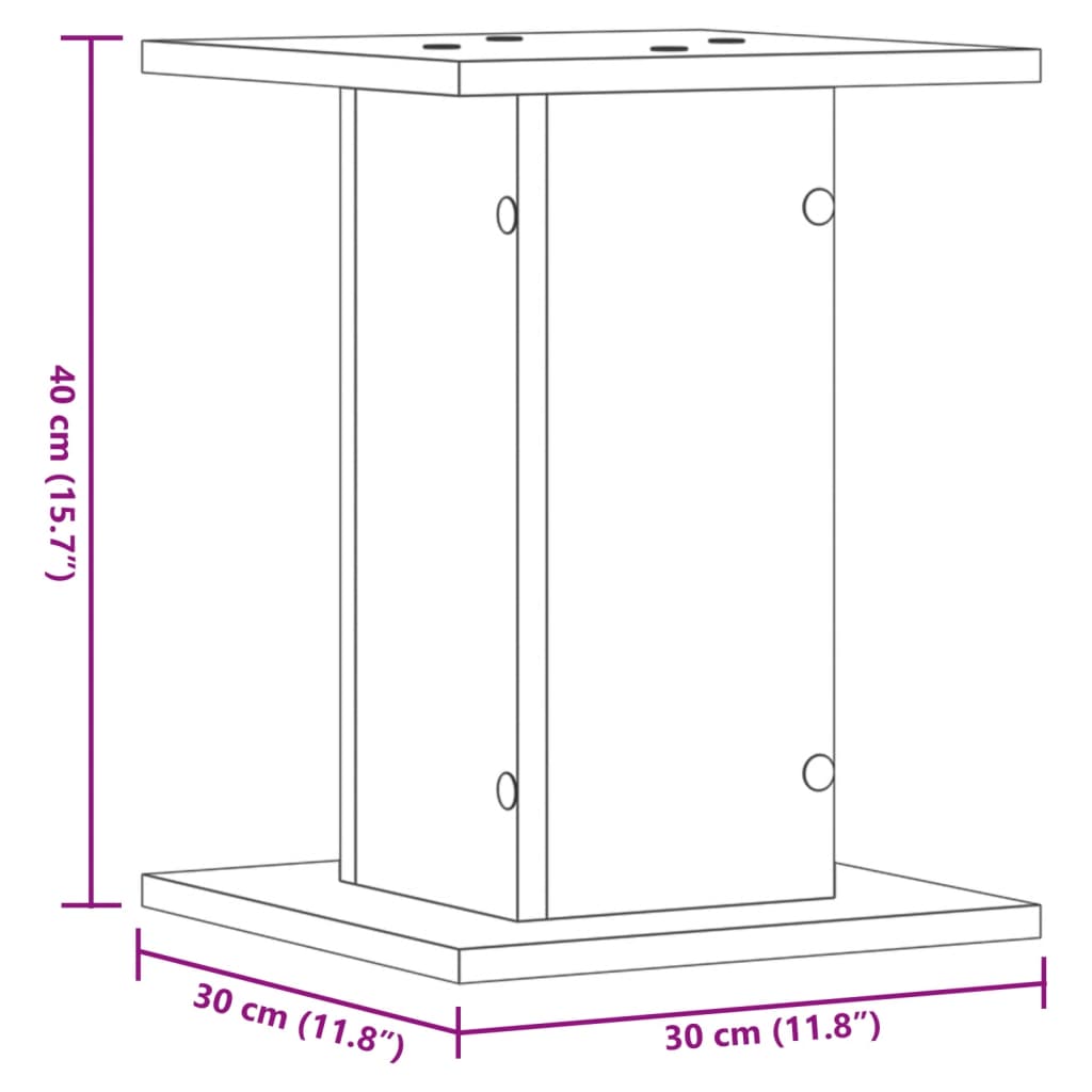 vidaXL Lautsprecherständer 2 Stk. Grau Sonoma 30x30x40cm Holzwerkstoff