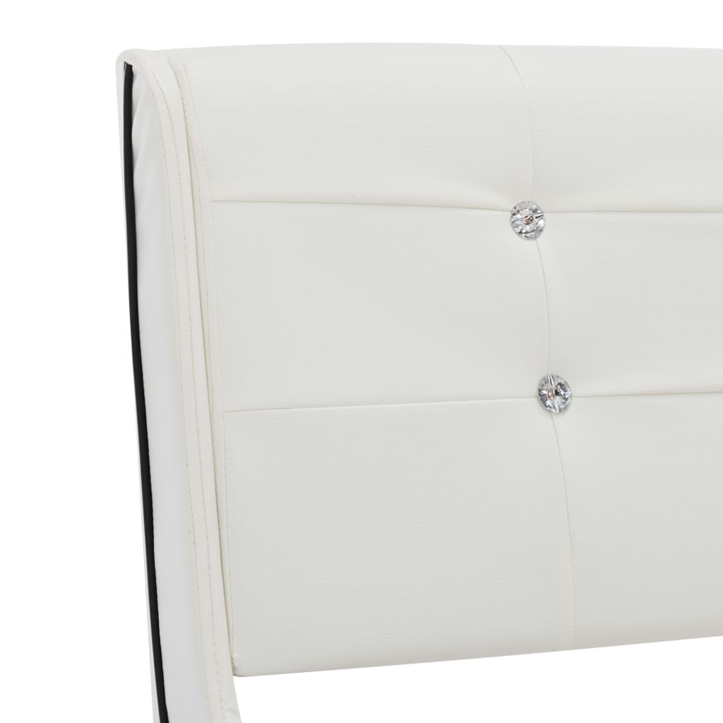vidaXL Bett mit Memoryschaum-Matratze Weiß Kunstleder 90×200 cm