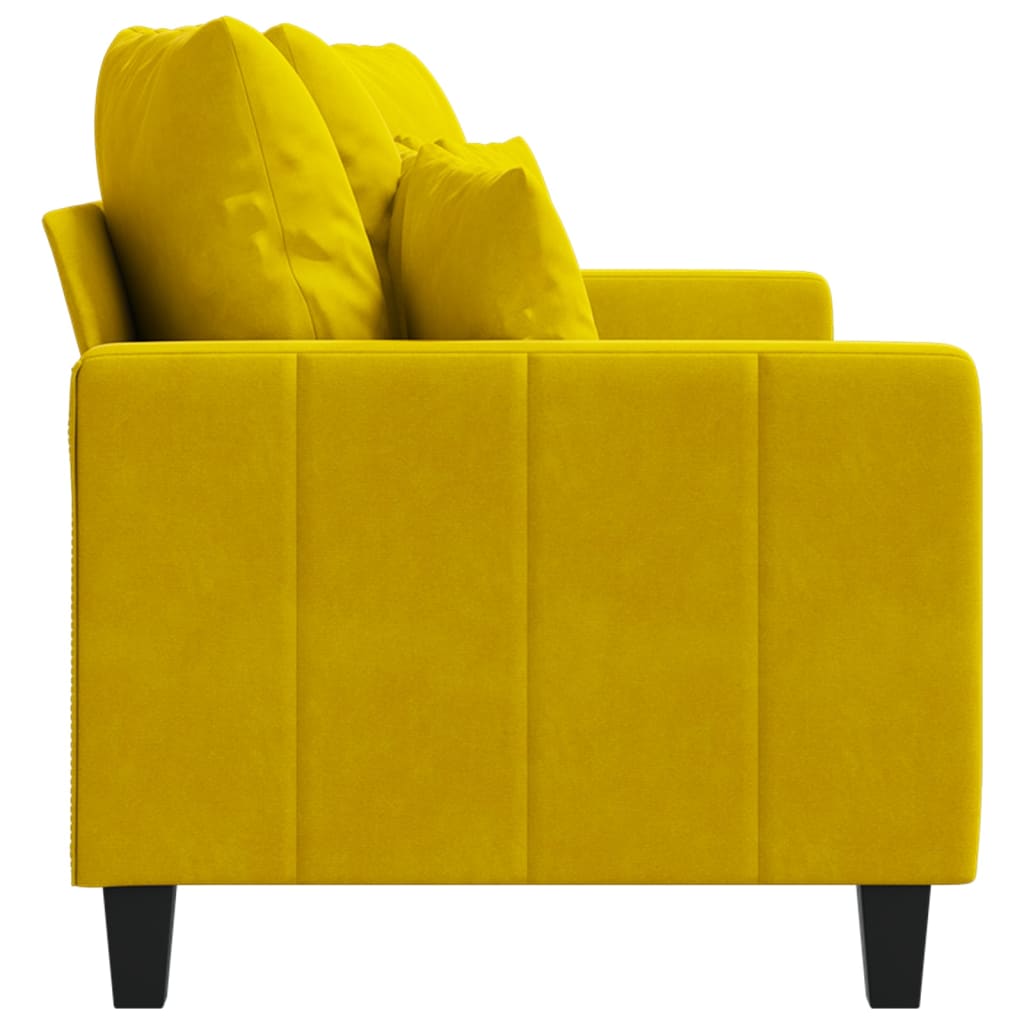 vidaXL 2-Sitzer-Sofa Gelb 140 cm Samt