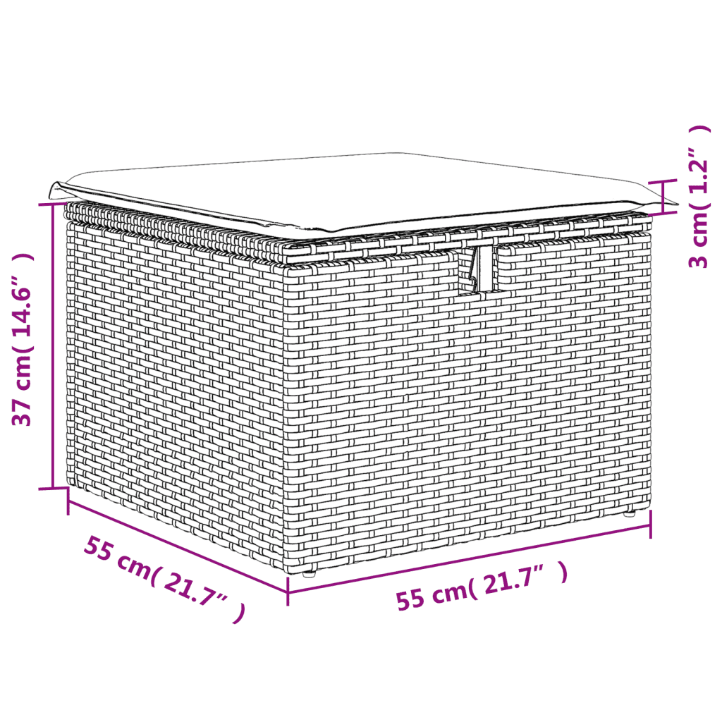 vidaXL 5-tlg. Garten-Sofagarnitur mit Kissen Schwarz Poly Rattan