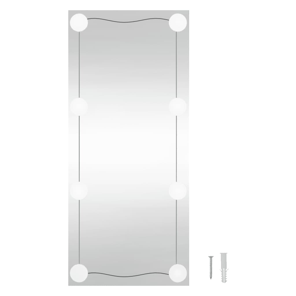 vidaXL Wandspiegel mit LED-Leuchten 40x80 cm Glas Rechteckig