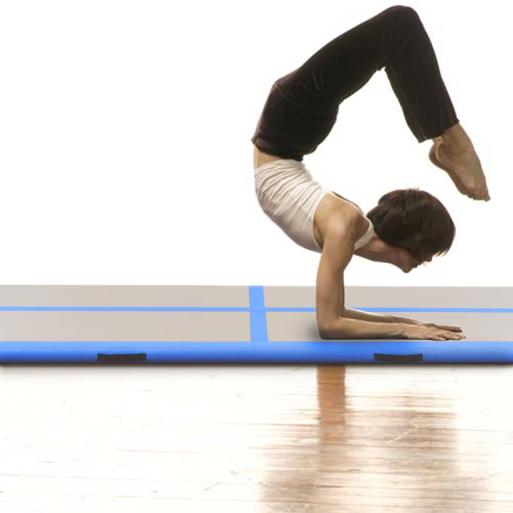 vidaXL Aufblasbare Gymnastikmatte mit Pumpe 500×100×10 cm PVC Blau