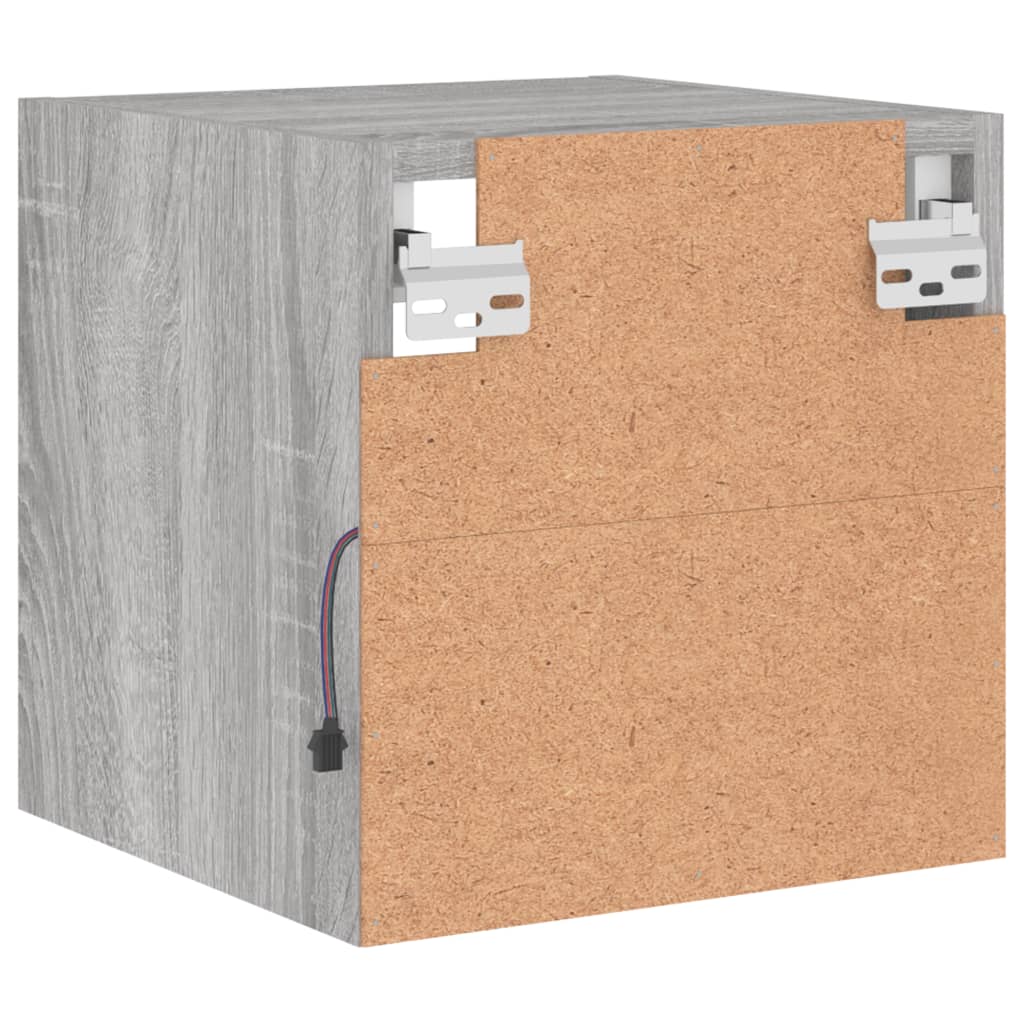 vidaXL TV-Wandschrank mit LED-Leuchten Grau Sonoma 30x28,5x30 cm