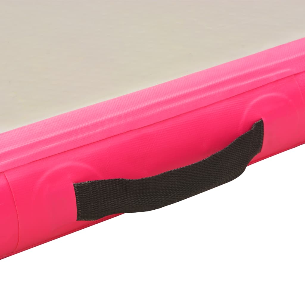 vidaXL Aufblasbare Gymnastikmatte mit Pumpe 700×100×10 cm PVC Rosa
