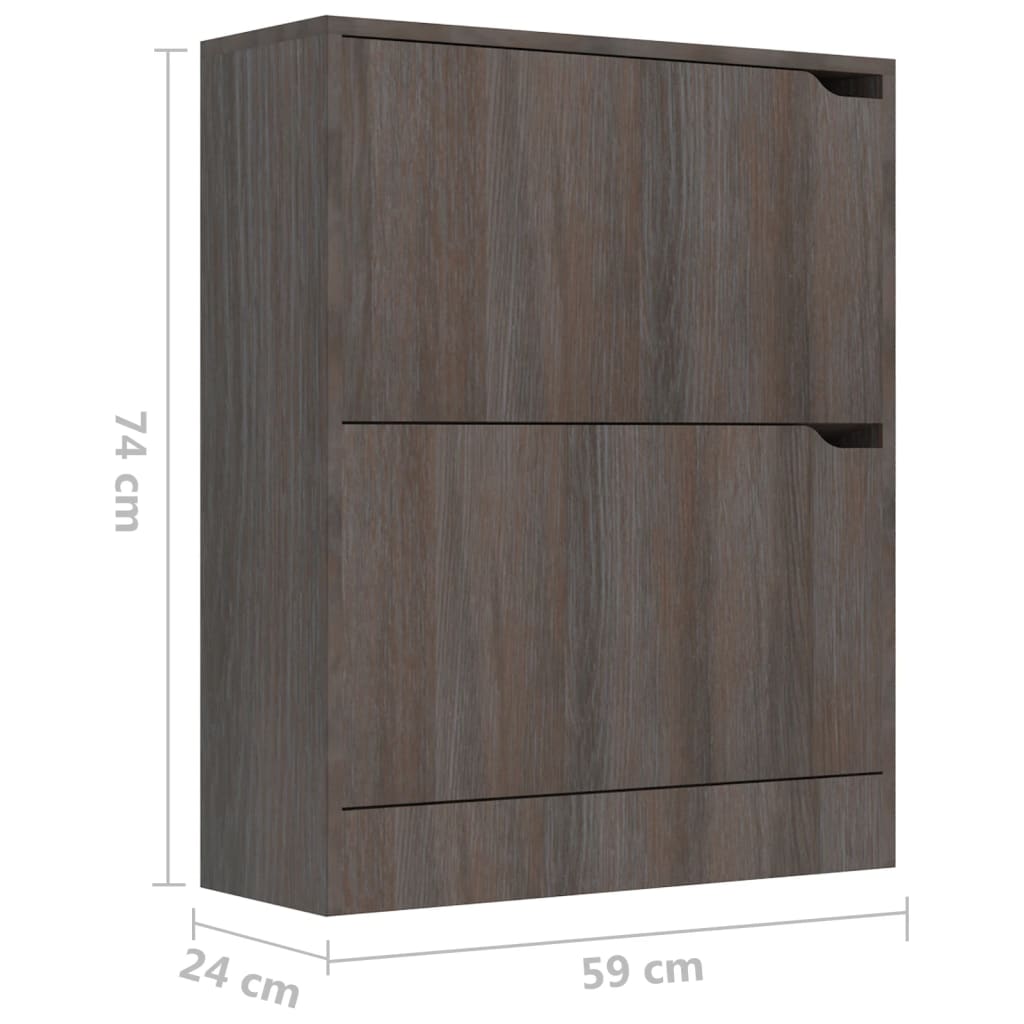 vidaXL Schuhschrank mit 5 Türen Grau Sonoma-Eiche 59x24x167 cm