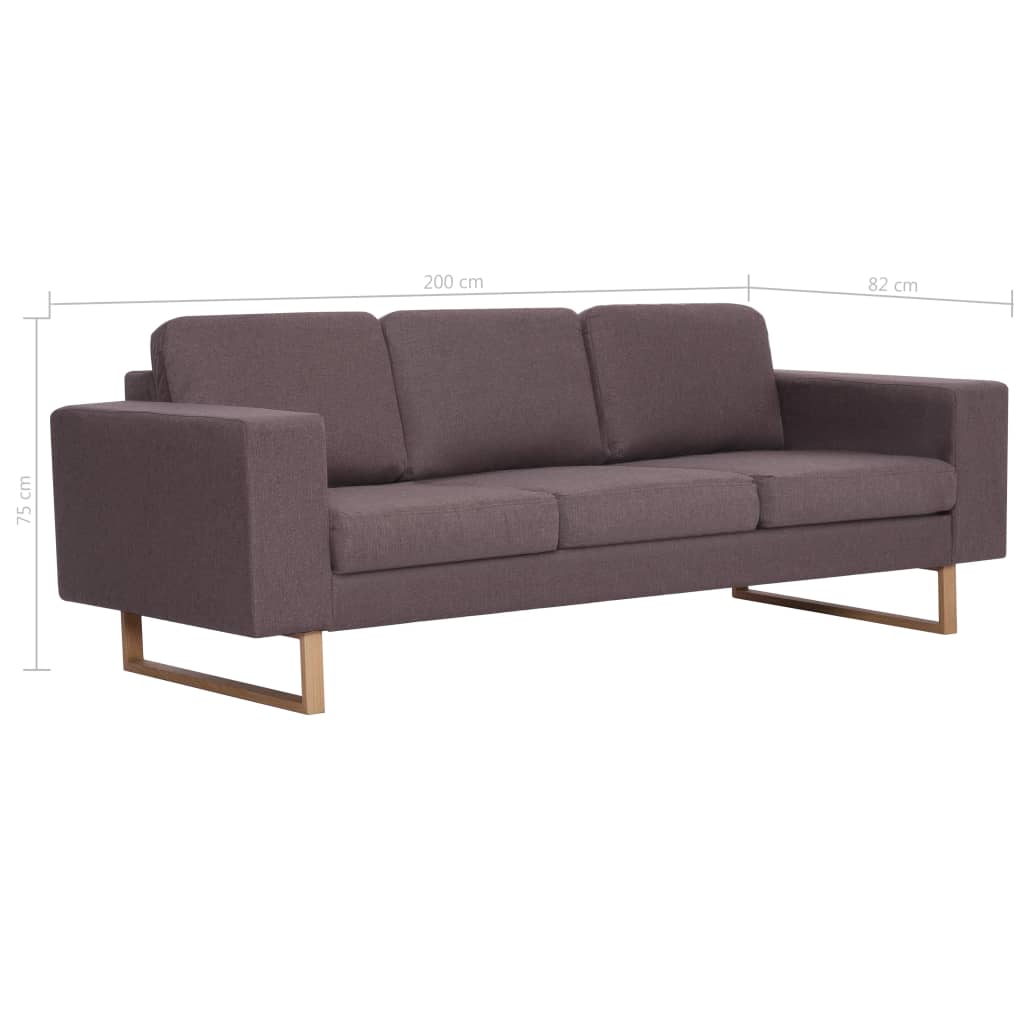 vidaXL 3-Sitzer-Sofa Stoff Taupe