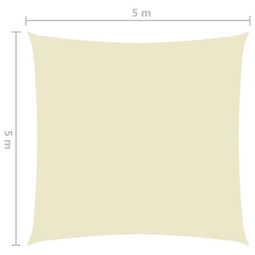 vidaXL Sonnensegel Oxford-Gewebe Quadratisch 5x5 m Creme