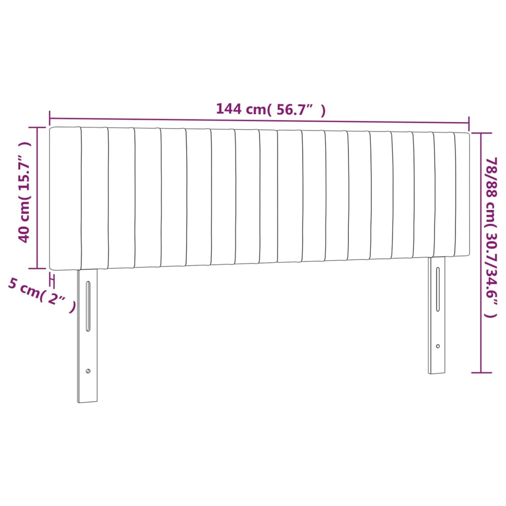 vidaXL Kopfteile 2 Stk. Blau 72x5x78/88 cm Stoff