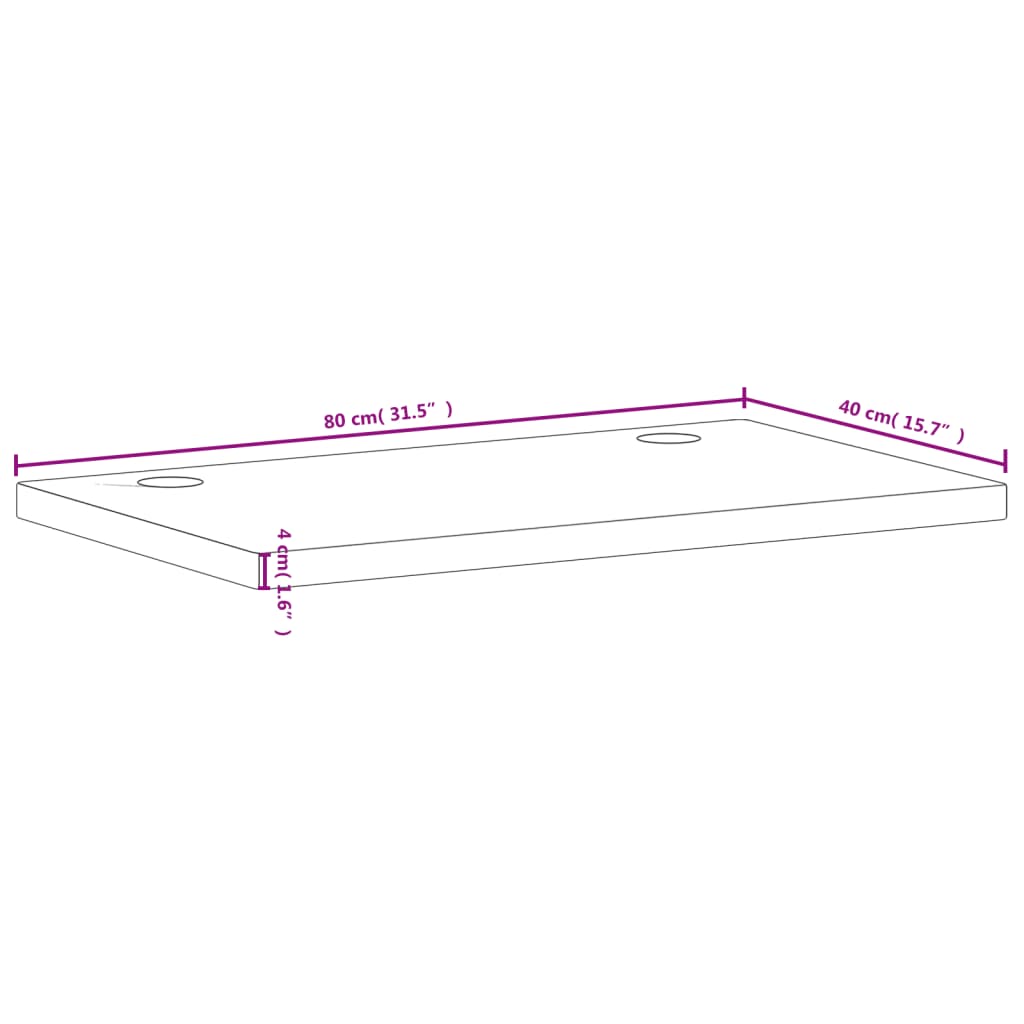 vidaXL Schreibtischplatte 80x40x4 cm Massivholz Buche