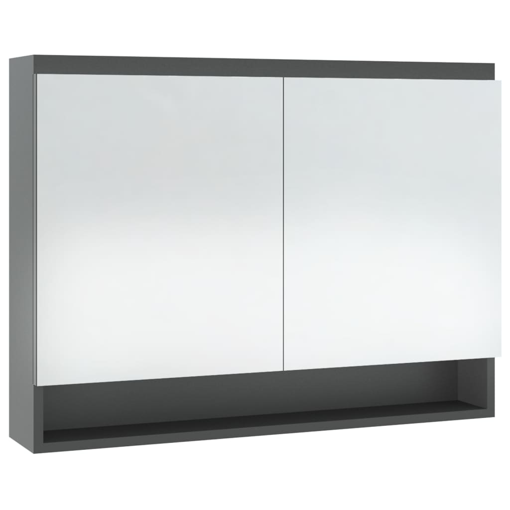 vidaXL Spiegelschrank fürs Bad 80x15x60 cm MDF Grau