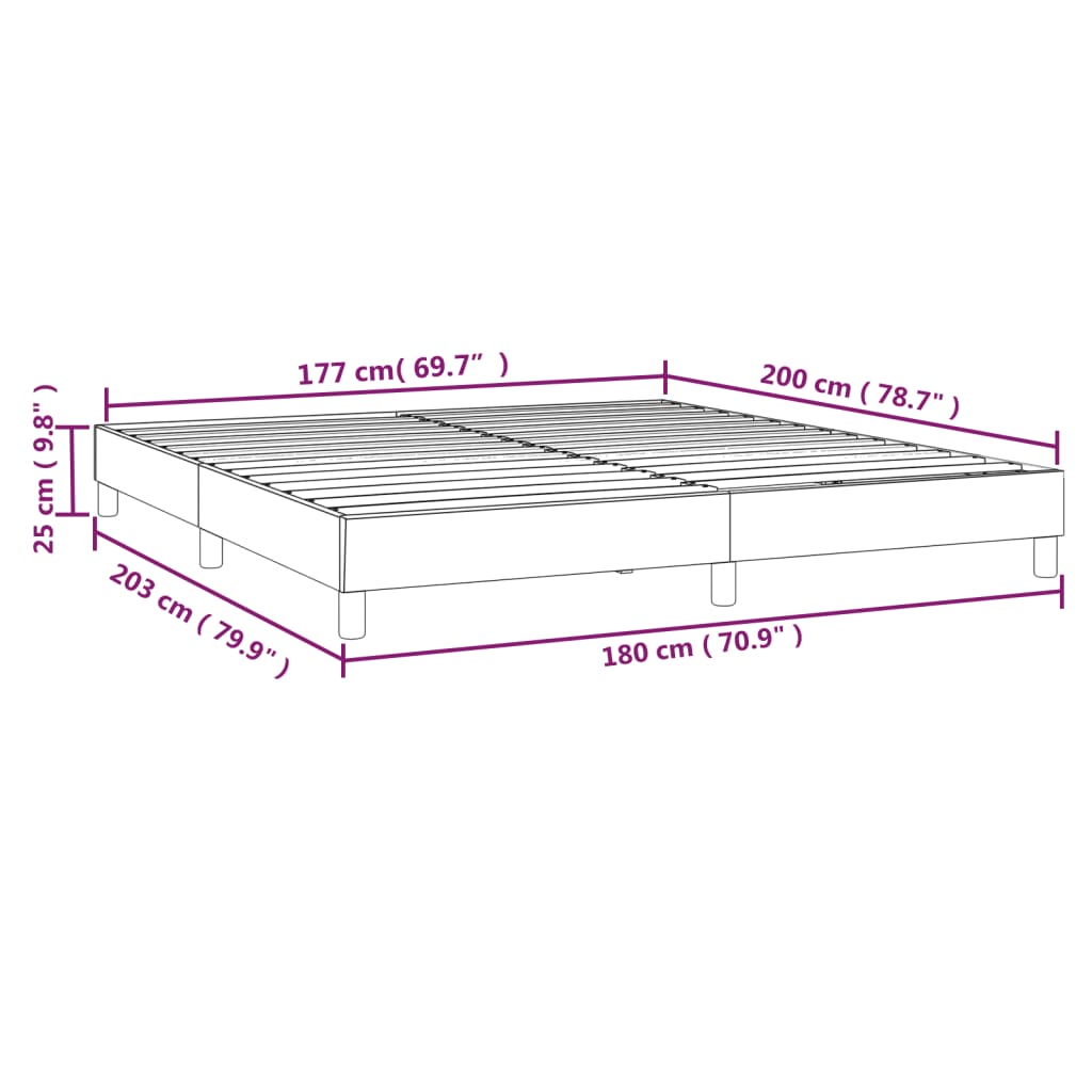 vidaXL Bettgestell Grau 180x200 cm Kunstleder