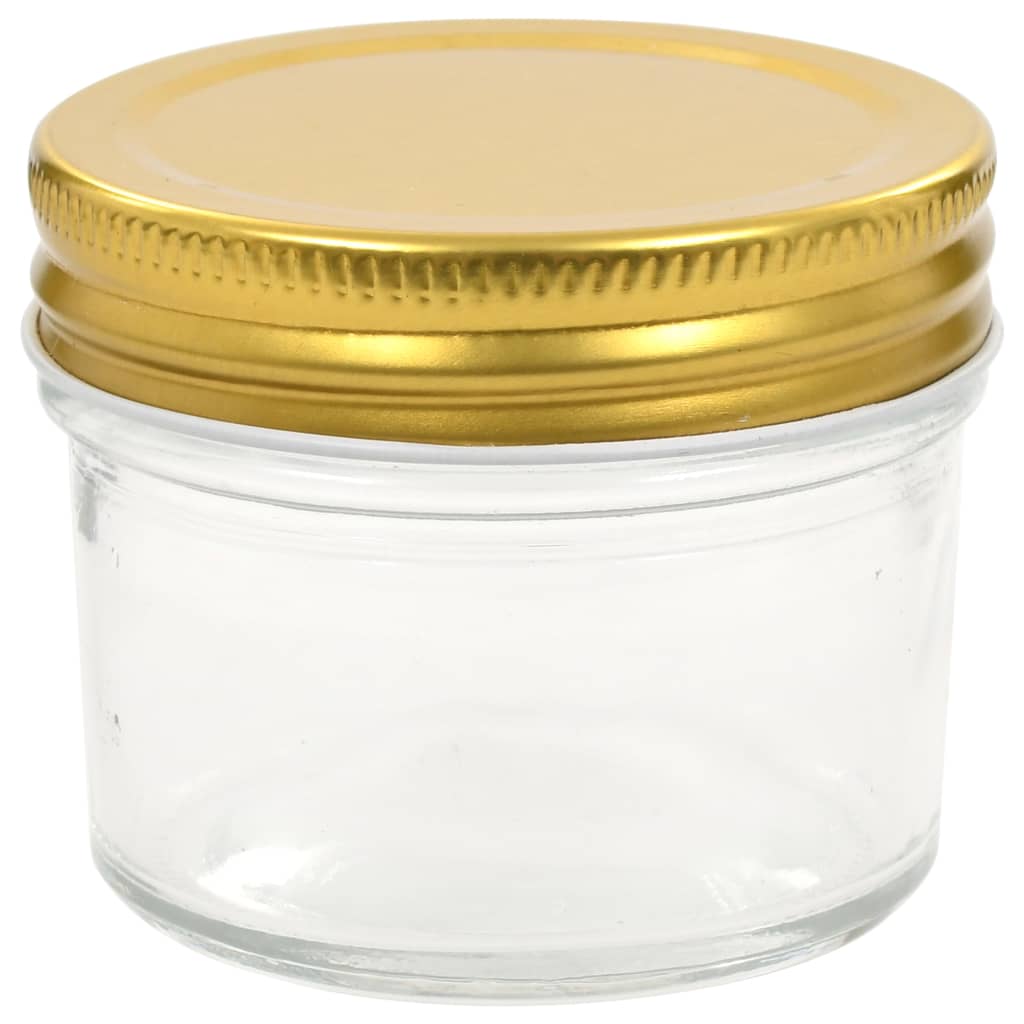 vidaXL Marmeladengläser mit goldenem Deckel 96 Stk. 110 ml