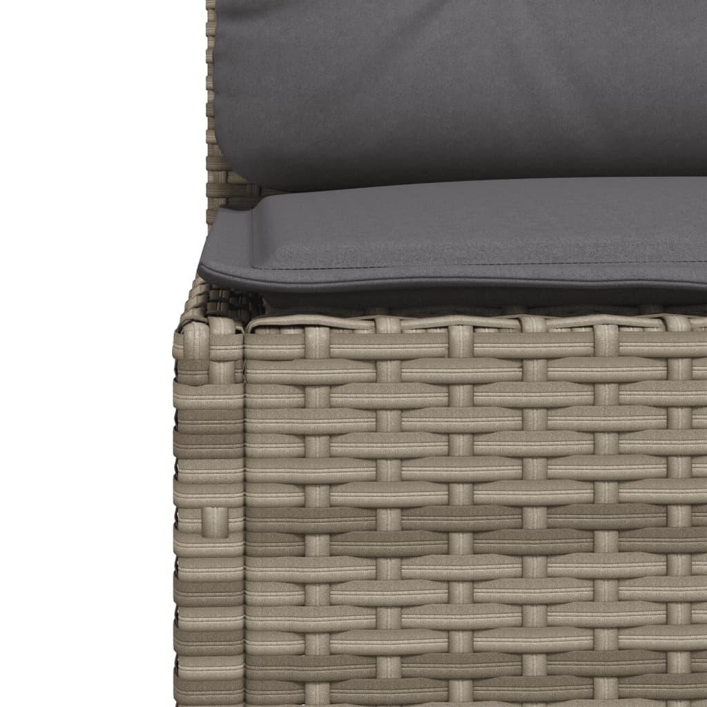 vidaXL 6-tlg. Garten-Sofagarnitur mit Kissen Grau Poly Rattan