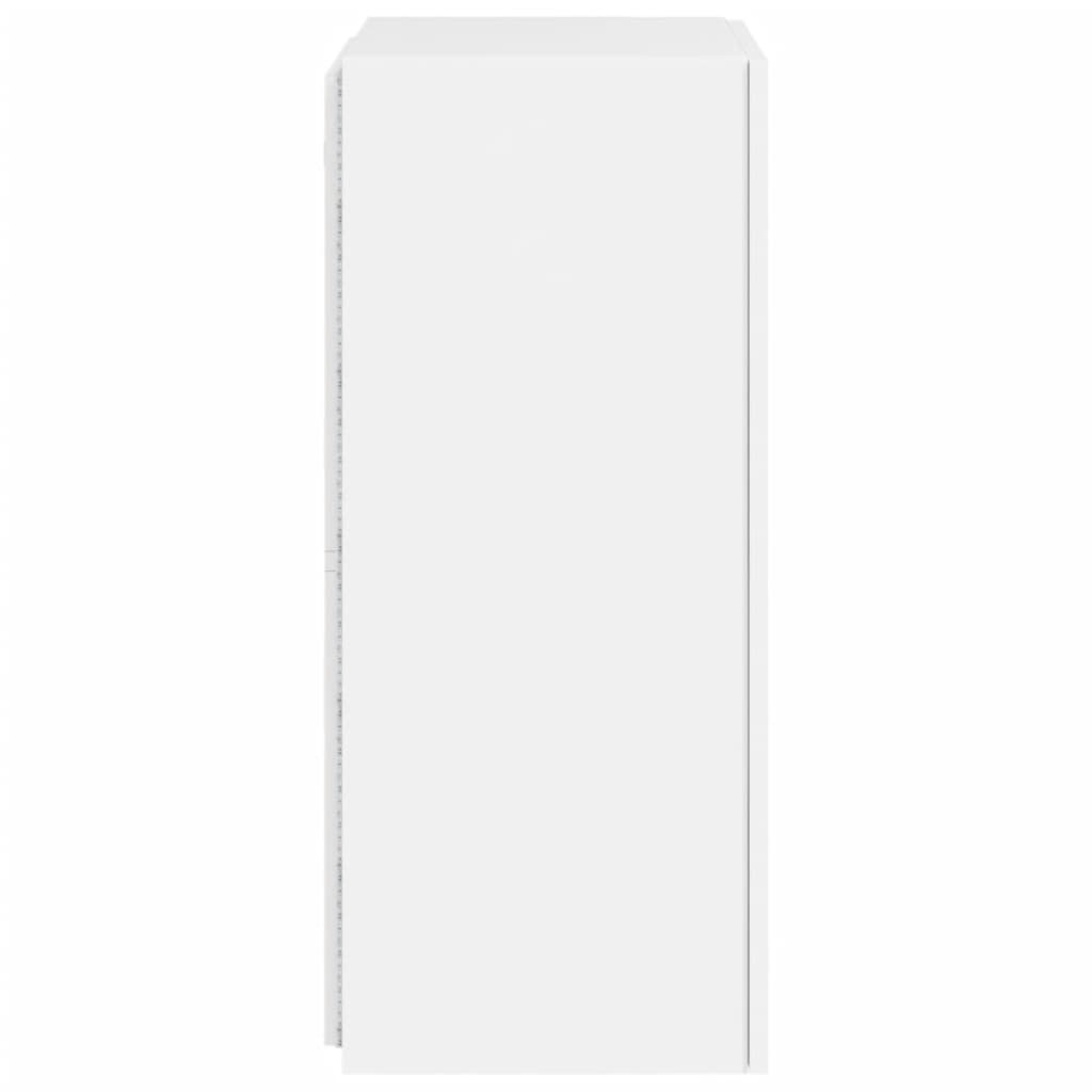 vidaXL TV-Wandschrank mit LED-Leuchten Weiß 40,5x35x80 cm