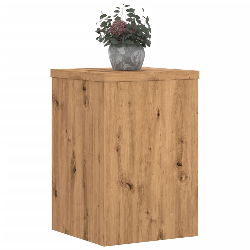 vidaXL Plant Stands 2 pcs Artisan Oak 20x20x30 cm Engineered Wood