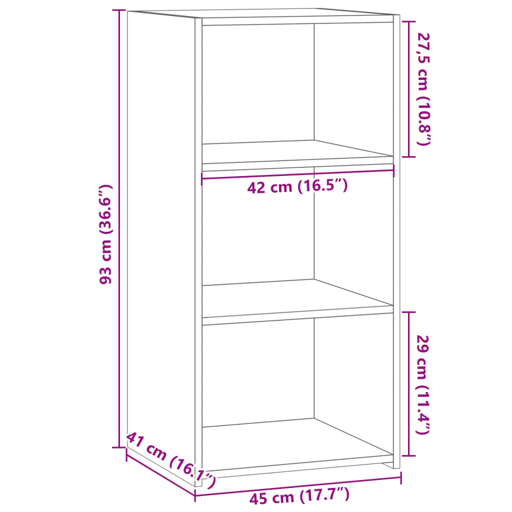 vidaXL Sideboard Schwarz 45x41x93 cm Holzwerkstoff