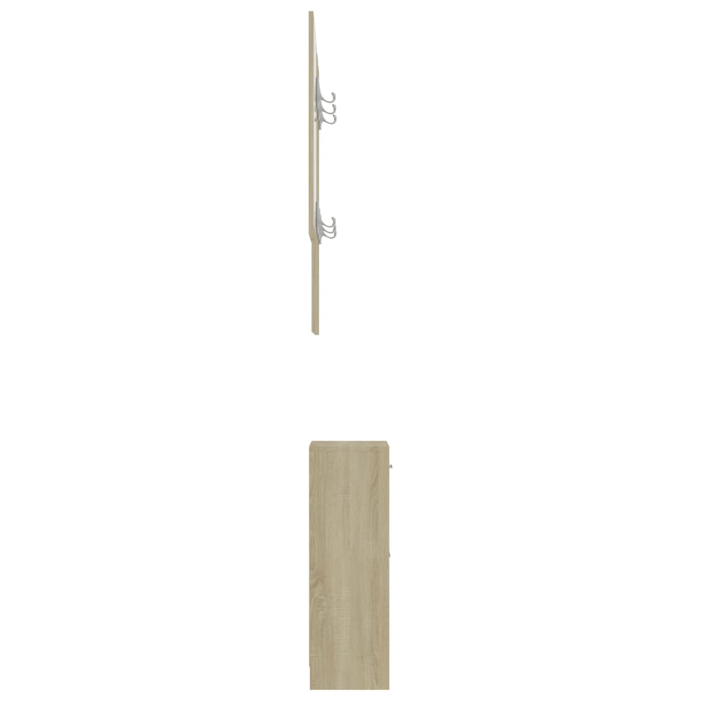 vidaXL Garderobenset Flur Sonoma-Eiche 100x25x76,5 cm Holzwerkstoff