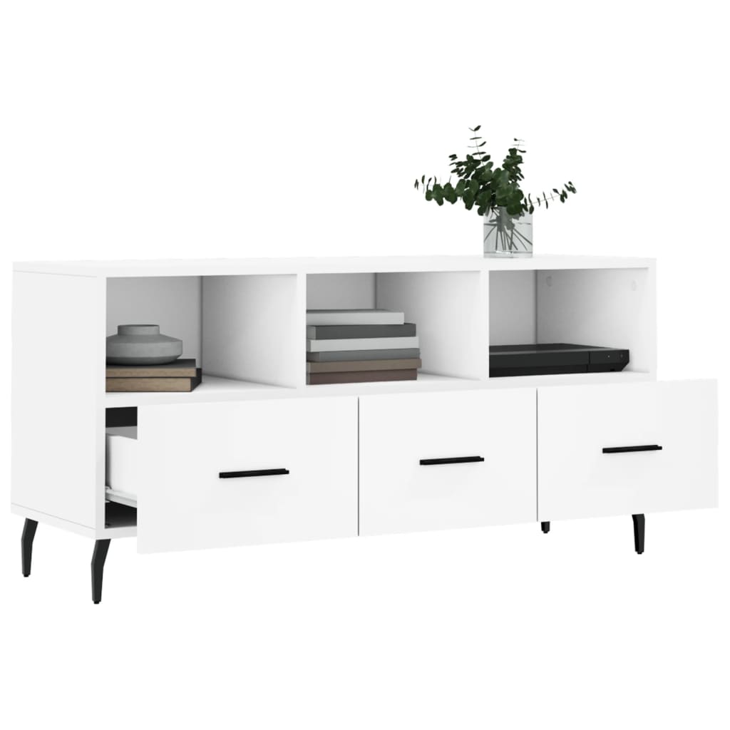 vidaXL TV-Schrank Weiß 102x36x50 cm Holzwerkstoff