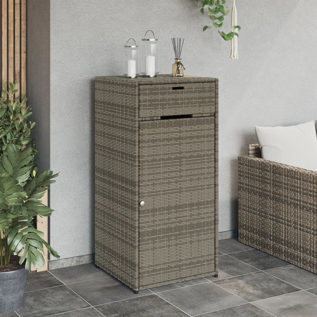 vidaXL Gartenschrank Grau 55x55x111 cm Poly Rattan