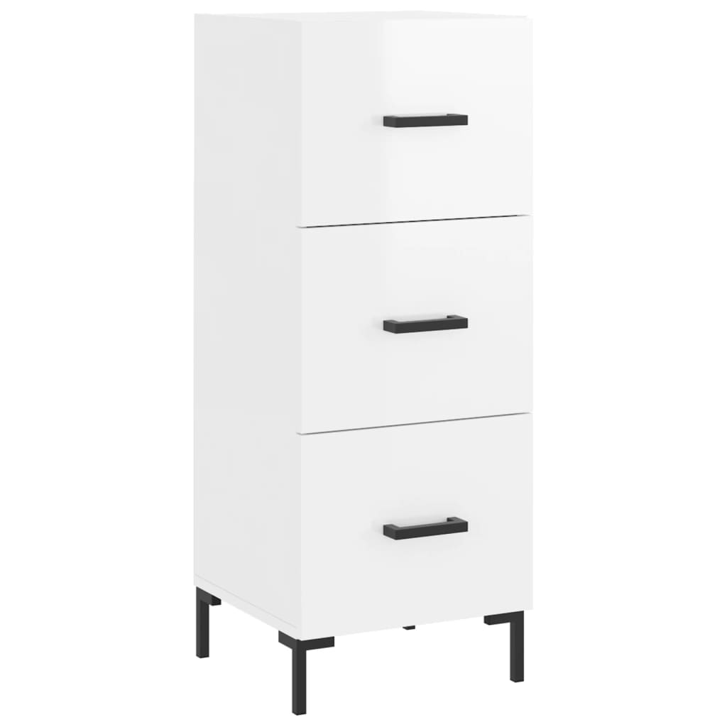 vidaXL Highboard Hochglanz-Weiß 34,5x34x180 cm Holzwerkstoff