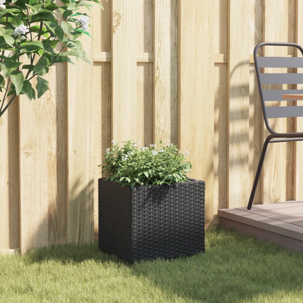 vidaXL Pflanzkübel Schwarz 36x30x32 cm Poly Rattan