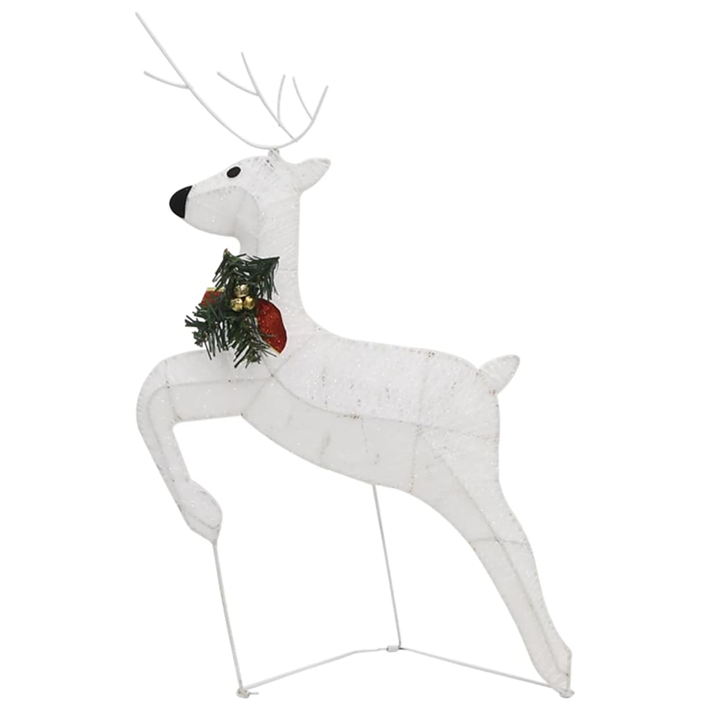 vidaXL Rentier mit Schlitten Weihnachtsdekoration 100LEDs Outdoor Weiß