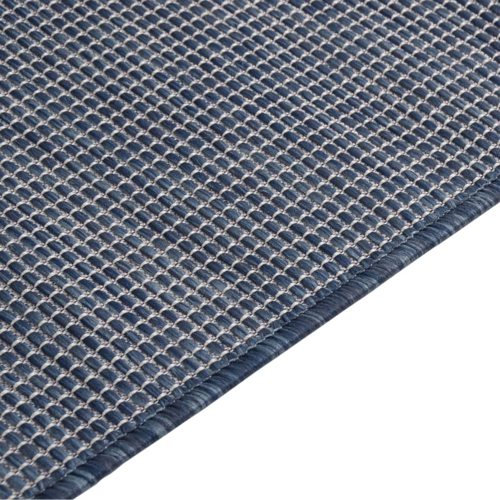 vidaXL Outdoor-Teppich Flachgewebe 140x200 cm Blau