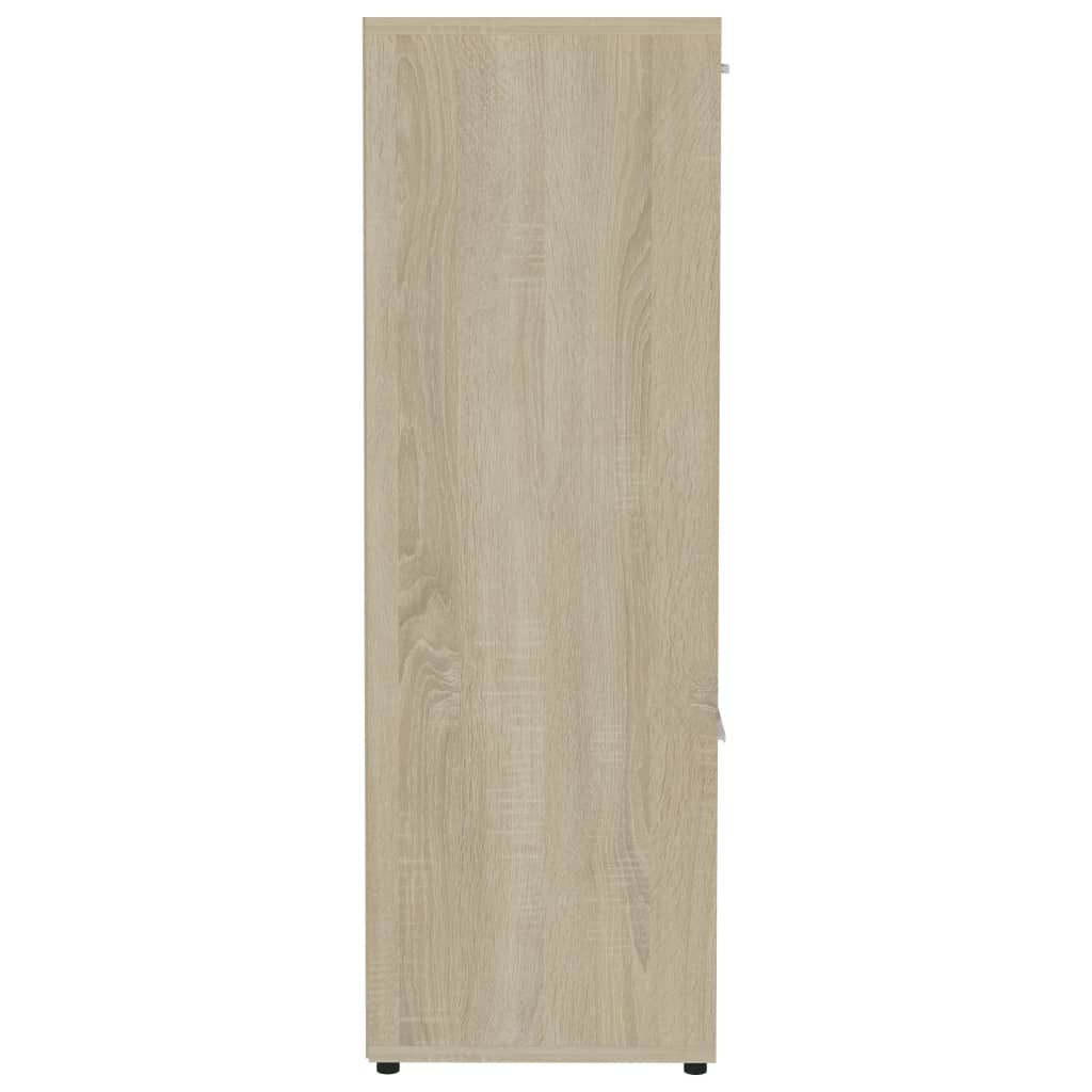 vidaXL Bücherregal Weiß Sonoma-Eiche 90x30x90 cm Holzwerkstoff