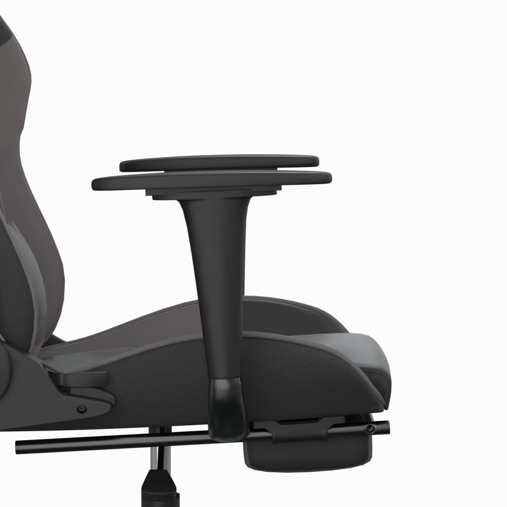 vidaXL Gaming-Stuhl mit Massage & Fußstütze Schwarz & Grau Kunstleder