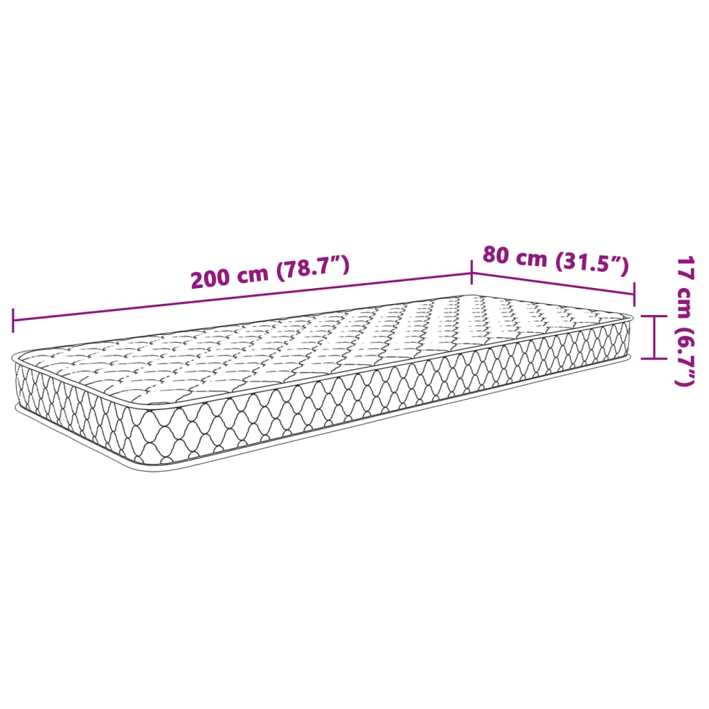 vidaXL Memory-Schaum-Matratze 80x200x17 cm Weiß