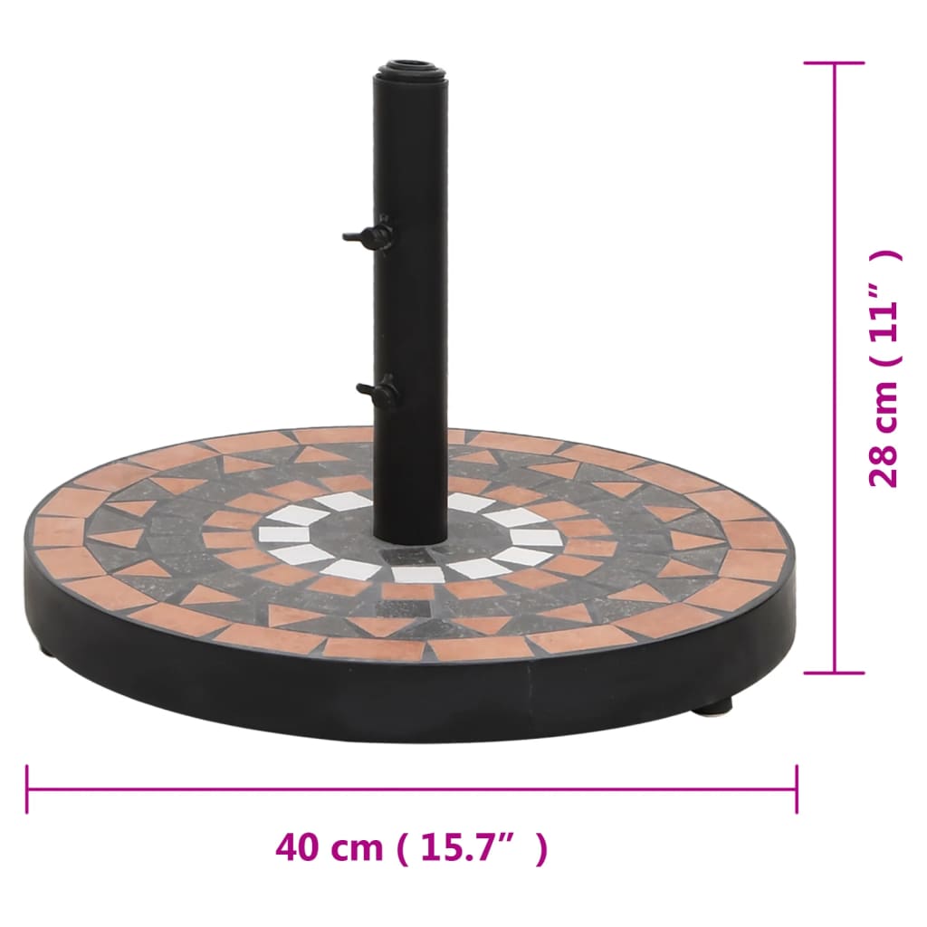 vidaXL Sonnenschirmständer Terrakotta und Weiß Rund 12 kg