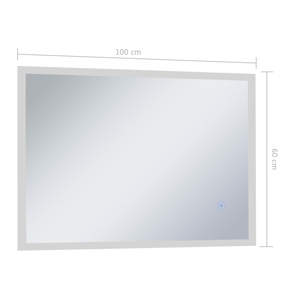 vidaXL LED-Badspiegel mit Berührungssensor 100x60 cm