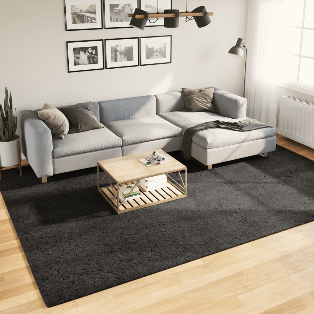 vidaXL Teppich ISTAN Hochflor Glänzend Anthrazit 240x340 cm