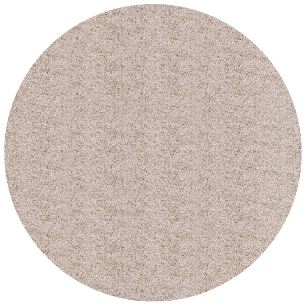 vidaXL Shaggy-Teppich PAMPLONA Hochflor Modern Beige Ø 240 cm