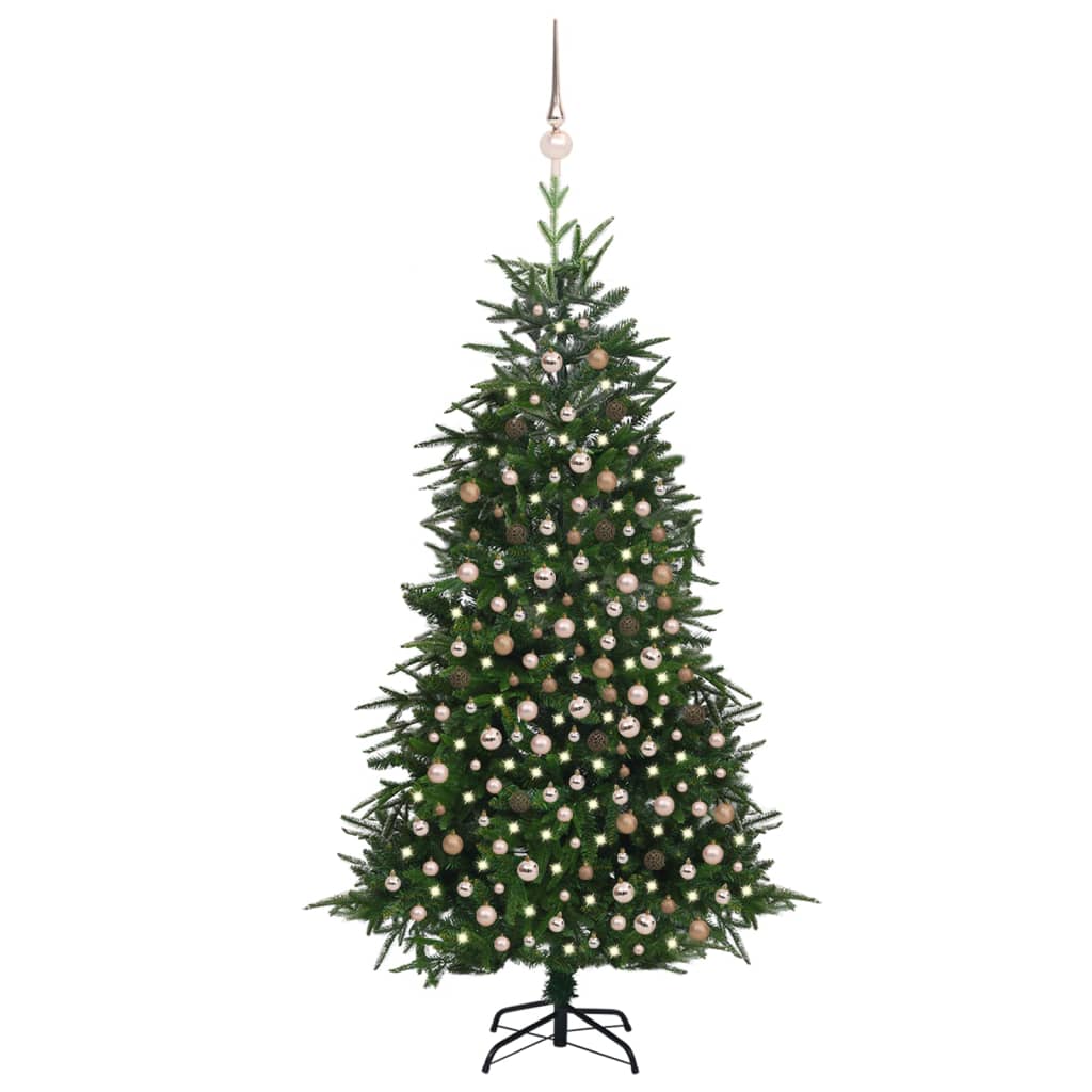 vidaXL Künstlicher Weihnachtsbaum mit LEDs & Kugeln Grün 240 cm PVC PE