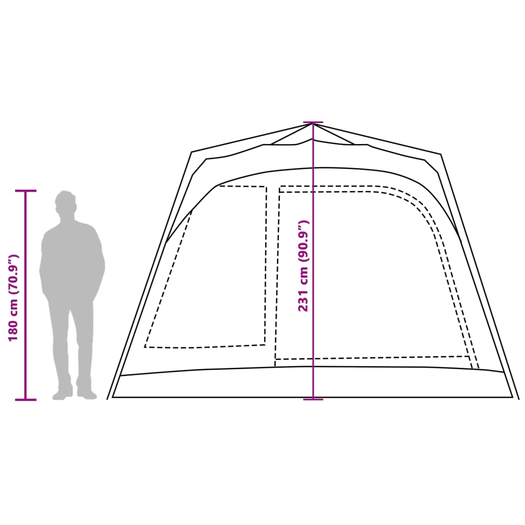 vidaXL Familienzelt für 7 Personen Grün Quick Release