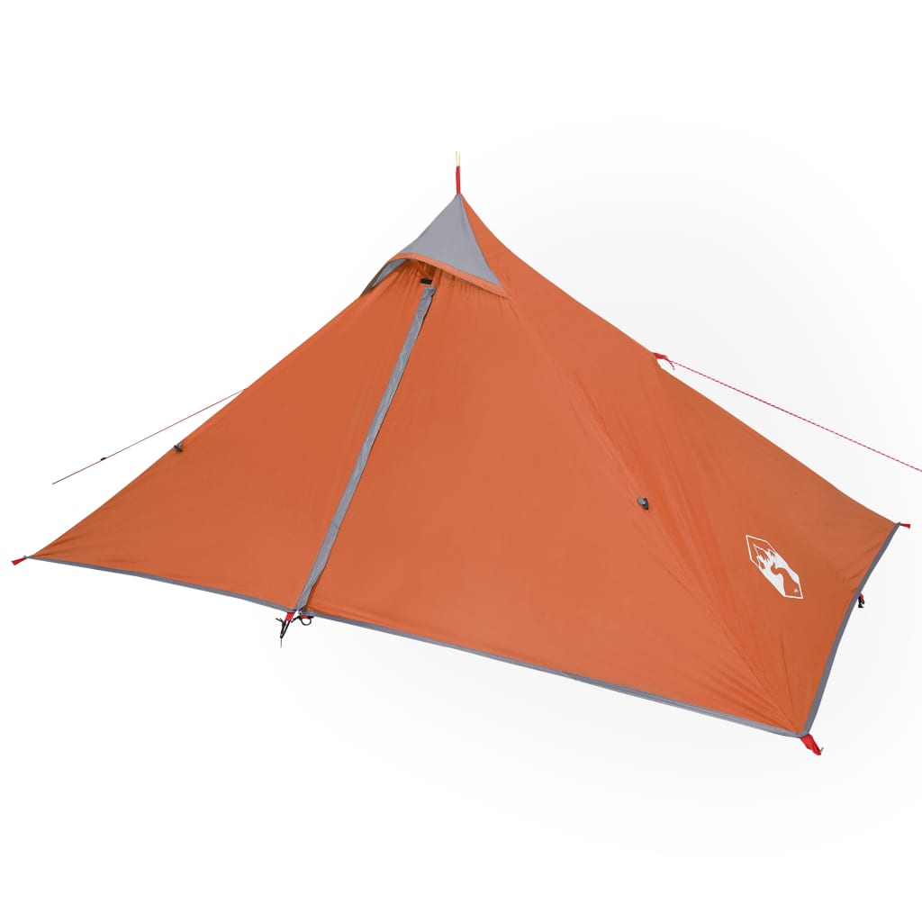 vidaXL Campingzelt 1 Person Grau und Orange Wasserfest