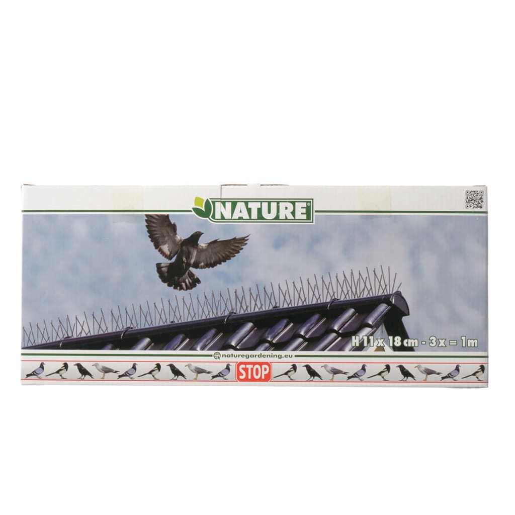 Nature Vogelspikes zur Vogelabwehr 3 Stück 32x11x18 cm 6060160
