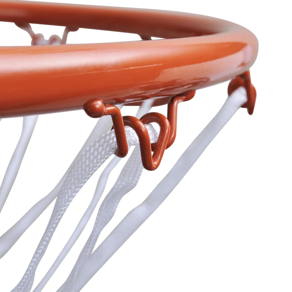 vidaXL Basketballkorb-Set Hangring mit Netz Orange 45 cm