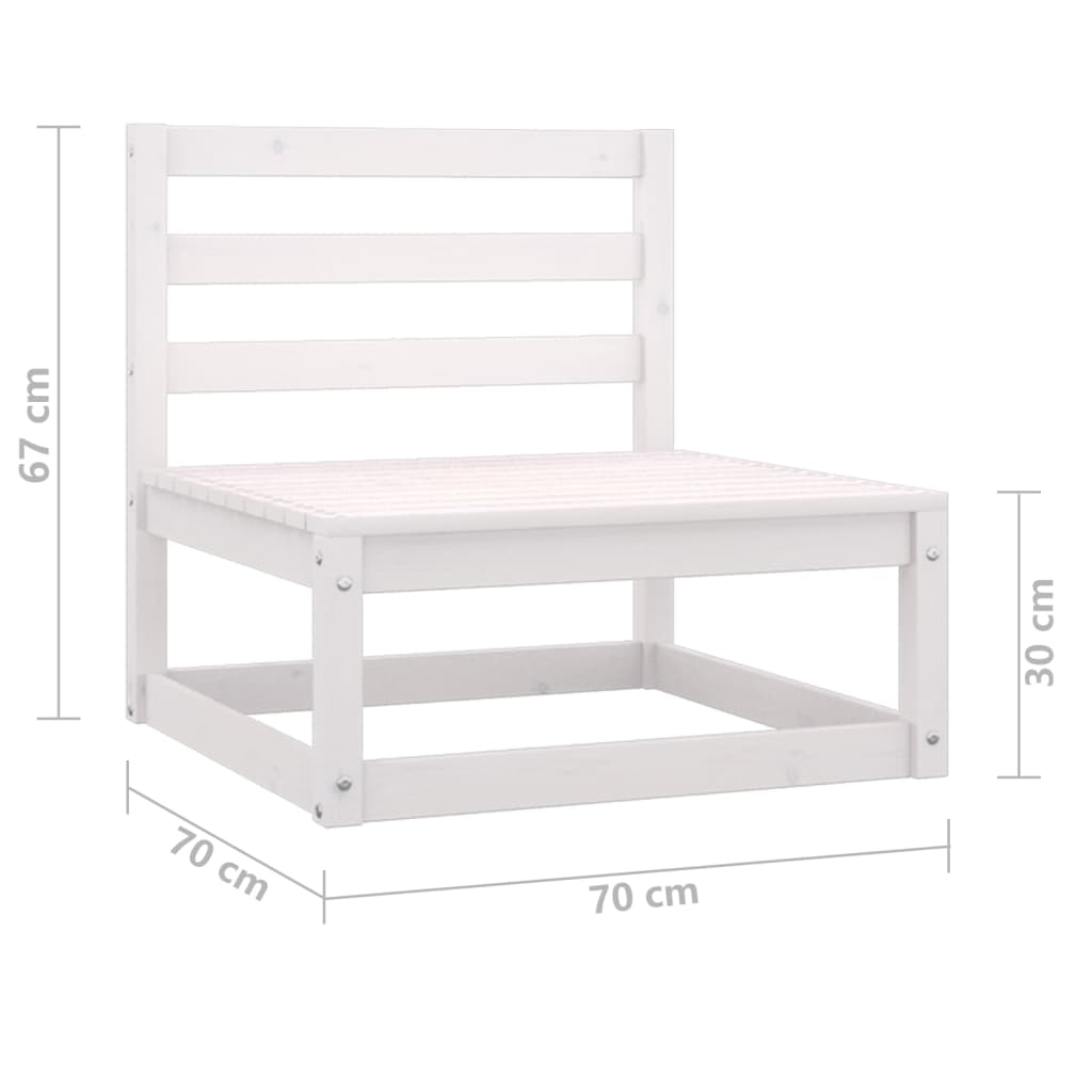 vidaXL Outdoor-Sofa 3-Sitzer Weiß Massivholz Kiefer
