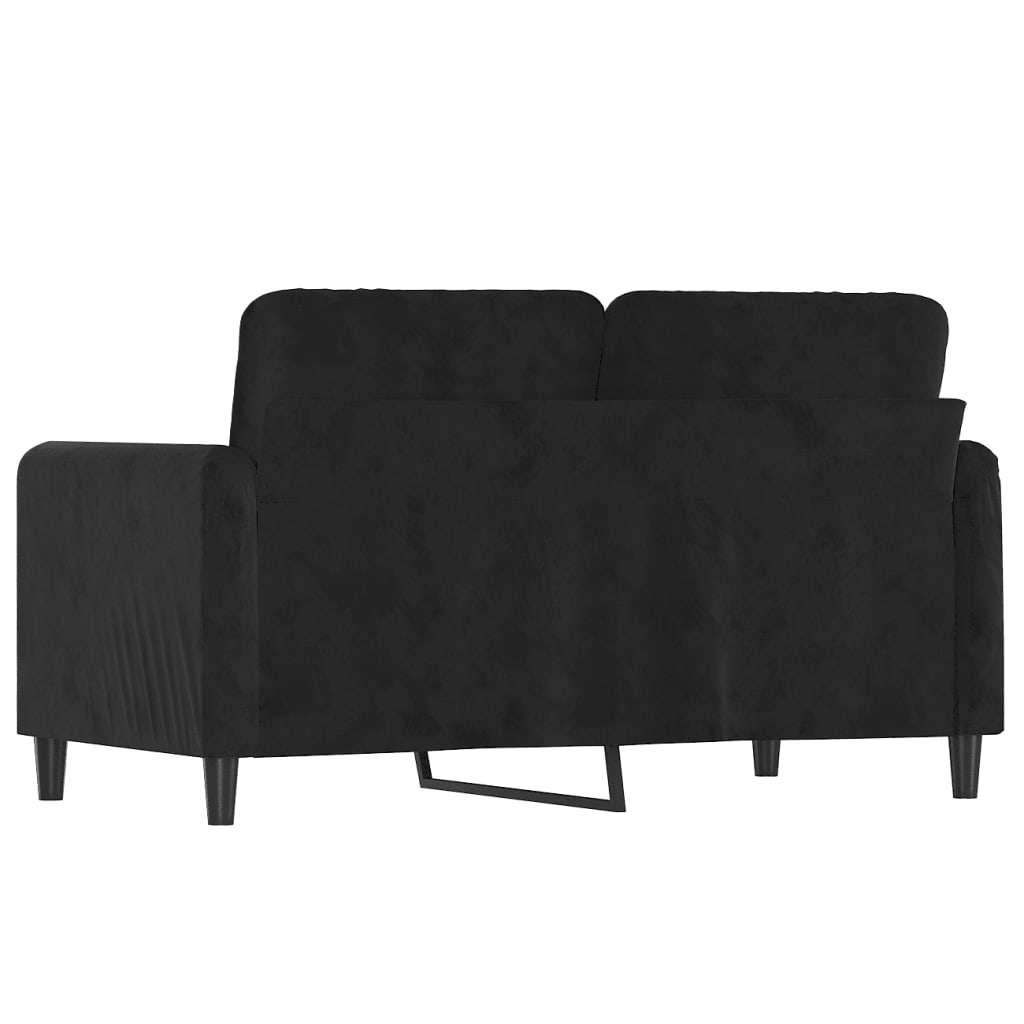 vidaXL 2-Sitzer-Sofa Schwarz 120 cm Samt