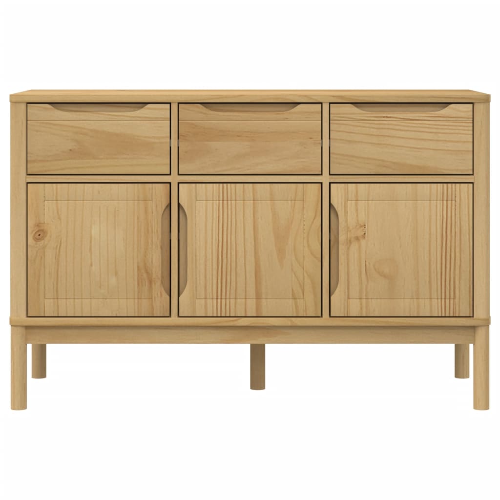 vidaXL Sideboard FLORO Wachsbraun 114x43x74 cm Massivholz Kiefer